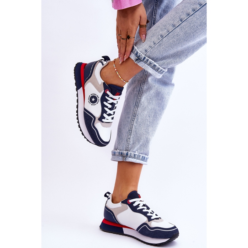 Pantofi dama Memory Foam System Big Star LL274538 Alb-Albastru marin 2