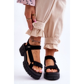 Sandale de damă din piele intoarsa Big Star LL276035 Negru 1