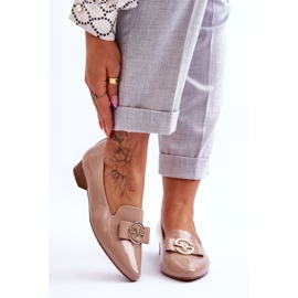 Vinceza Mocasini patentati cu toc mic Bej Asselia 1