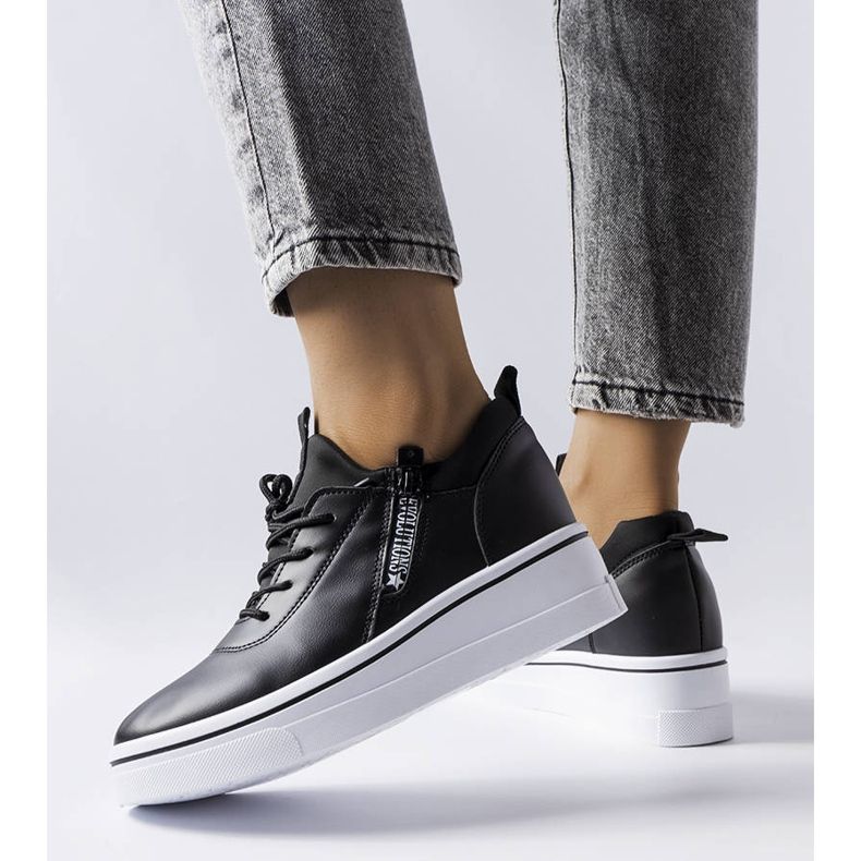 Tenisi negri cu pană joasă de la Mathieu negru 1