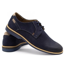 KOMODO Pantofi casual din piele pentru bărbați 859L bleumarin albastru 3