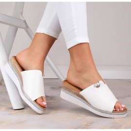 Papuci papuci albi de dama Potocki YQ21005 1