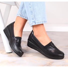 Pantofi cu pană slip-on de damă negri T.Sokolski W23-481 negru 1