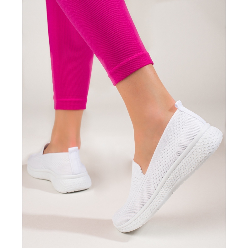 Țesătură pentru femei cu talpă groasă Black Shelovet alb 2