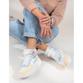 Adidași de damă înalți multicolori Shelovet alb 1
