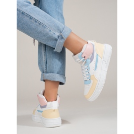 Adidași de damă înalți multicolori Shelovet alb 2