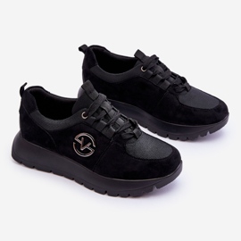 Vinceza Pantofi sport cu platformă de damă negru Aisha 1