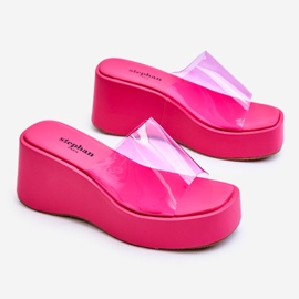 FS1 Papuci Transparenti Femei Fuchsia Eliane roz 6