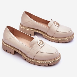 FILIPCZYK Mocasini eleganti din piele bej deschis Laverne 1