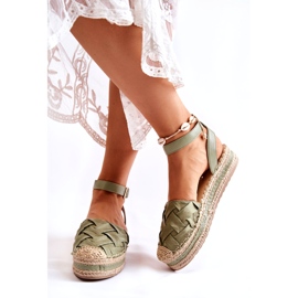 Sweet Shoes Sandale Espadrile De Damă Pe Platforma Verde Susane 2