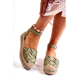 Sweet Shoes Sandale Espadrile De Damă Pe Platforma Verde Susane 1