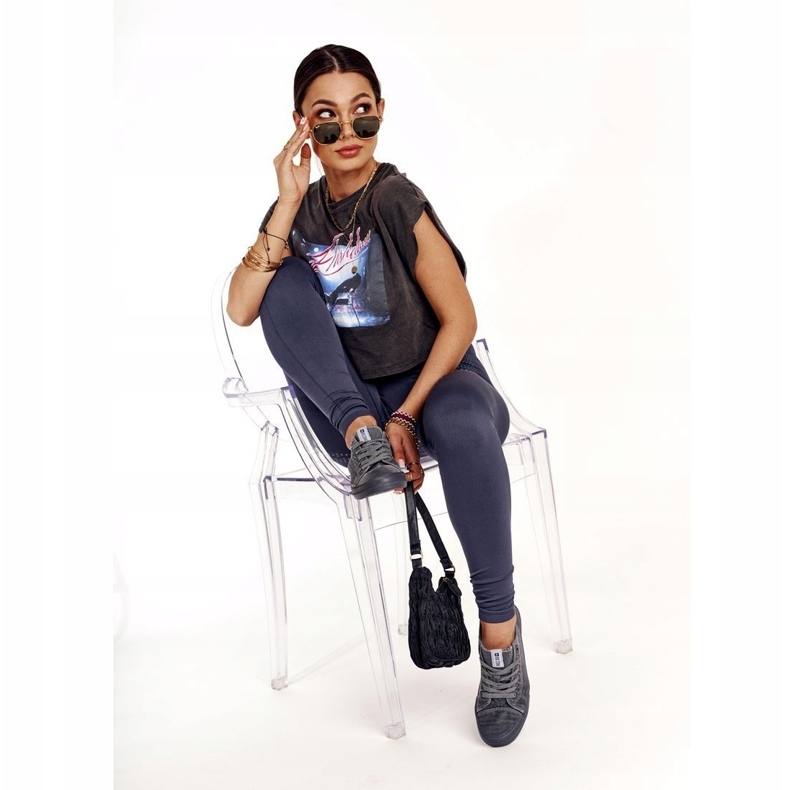 Adidași pentru femei Big Star Dark Grey DD274440 gri 1