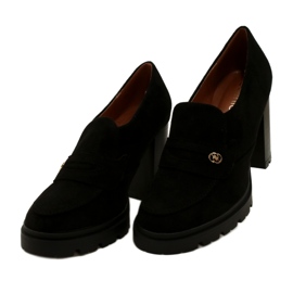 Evento Mocasini la modă pe platformă și bară neagră negru 3