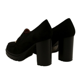Evento Mocasini la modă pe platformă și bară neagră negru 5