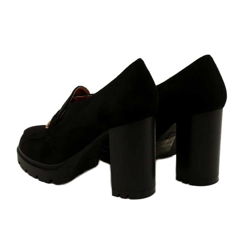 Evento Mocasini la modă pe platformă și bară neagră negru 5