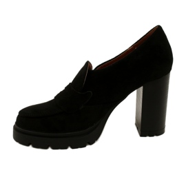 Evento Mocasini la modă pe platformă și bară neagră negru 2