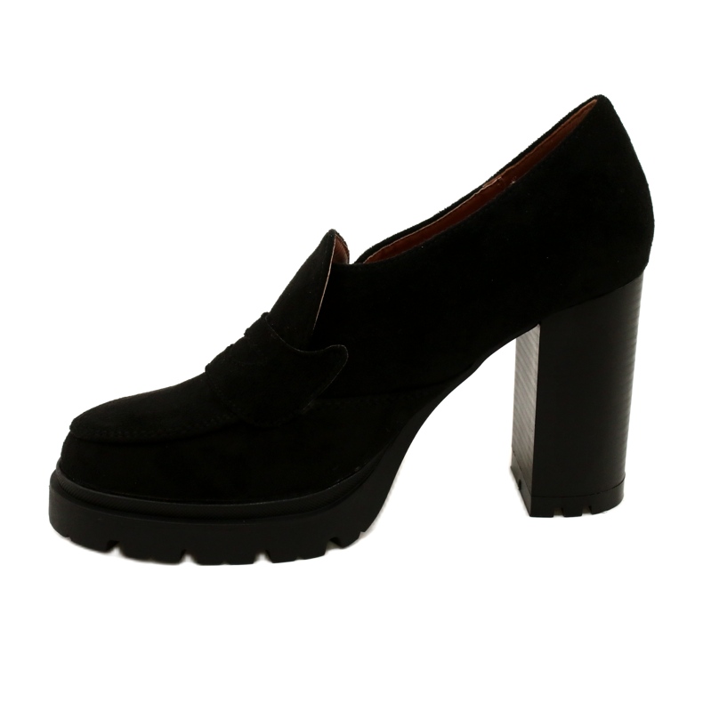 Evento Mocasini la modă pe platformă și bară neagră negru 2