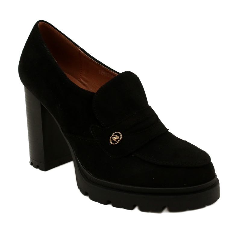 Evento Mocasini la modă pe platformă și bară neagră negru 1