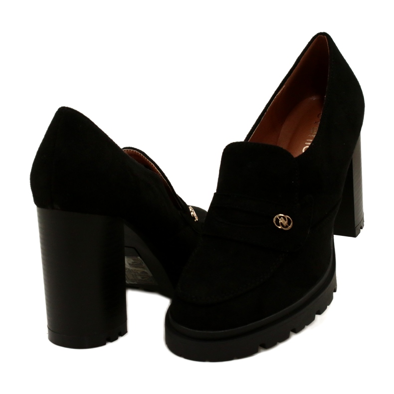 Evento Mocasini la modă pe platformă și bară neagră negru 4