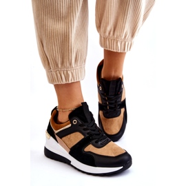 Pantofi clasici Collide Wedge bej și negru maro 4