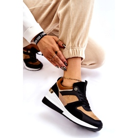 Pantofi clasici Collide Wedge bej și negru maro 6