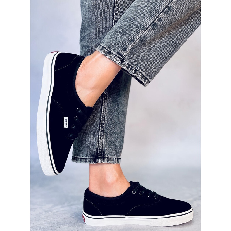 BM Tenisi dama Lovis din piele intoarsa neagra negru 1