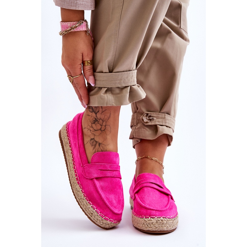 FI1 Espadrile din piele intoarsa pentru dama Fuchsia Keyla roz 1