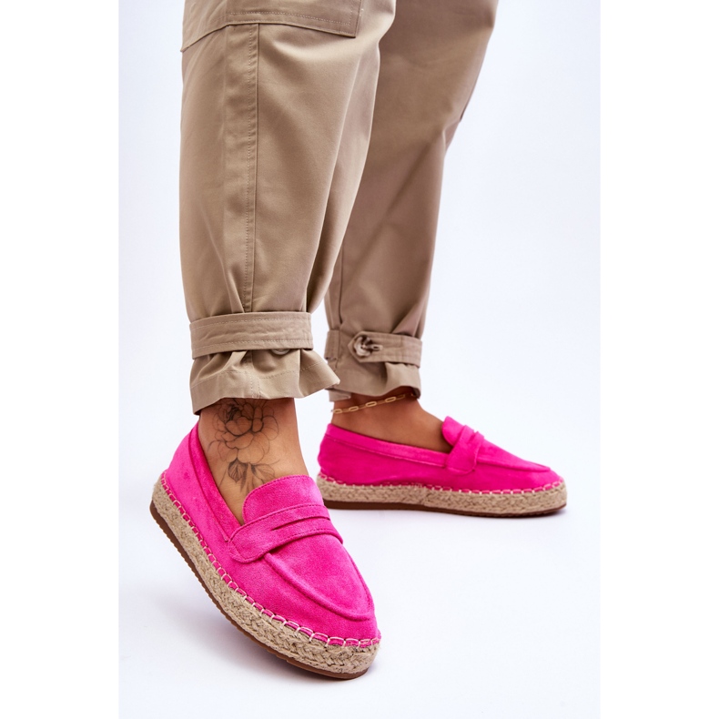 FI1 Espadrile din piele intoarsa pentru dama Fuchsia Keyla roz 2