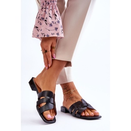 FJ1 Papuci de piele clasici pentru femei Fendy negri negru 2 FJ1 Papuci de piele clasici pentru femei Fendy negri negru 2