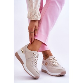 S.Barski Pantofi sport de damă Rebeca Beige din piele cu pană bej 2 S.Barski Pantofi sport de damă Rebeca Beige din piele cu pană bej 2