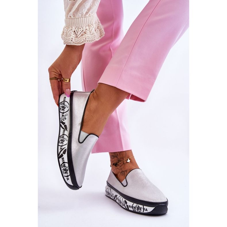 S.Barski Pantofi de damă din piele, argintii Ottavia 2