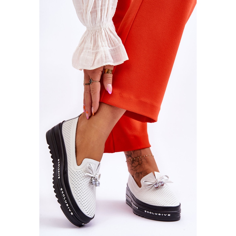 S.Barski Pantofi de damă, din piele, White Raven alb 2