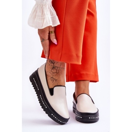 S.Barski Adidași cu platformă din piele Madeline bej 1