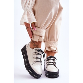 S.Barski Pantofi sport lacuiti Chantal bej 1