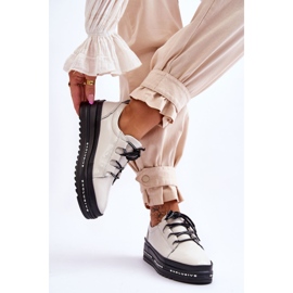 S.Barski Pantofi sport lacuiti Chantal bej 2