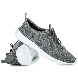 Pantofi sport din material textil gri 1