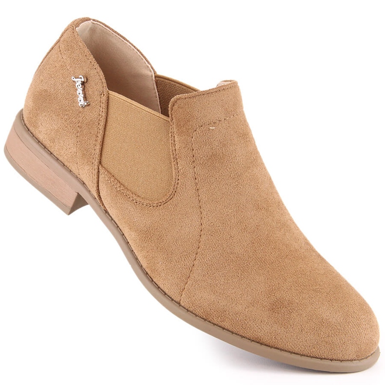 Pantofi slip-on damă bej de piele intoarsa Jezzi ASA142-26A 1