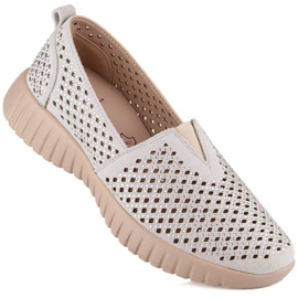 Pantofi slip-on pentru damă ajurat cu bandă elastică Jezzi MR2270-3 gri 1