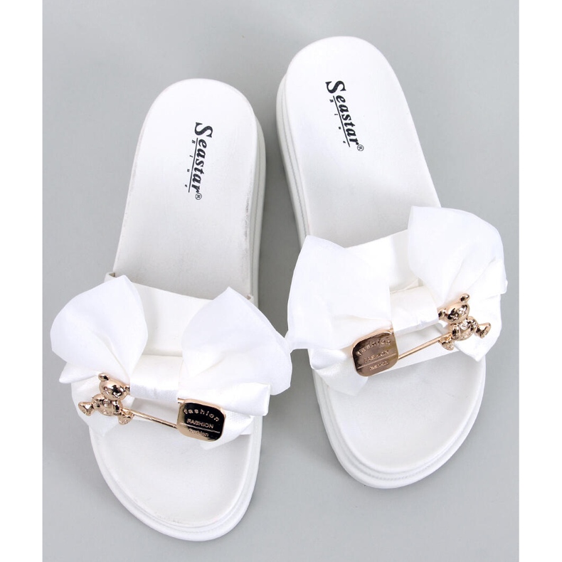 BM Papuci cu platforma Teddy White Teddy Bear alb 1