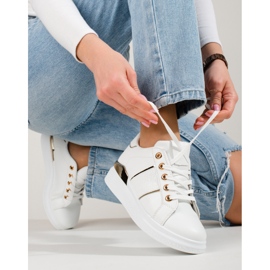 Pantofi sport dama alb si auriu Tenisi Shelovet 1 Pantofi sport dama alb si auriu Tenisi Shelovet 1