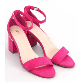 BM Sandale cu toc din piele intoarsa Dicarlo Fuchsia roz 1