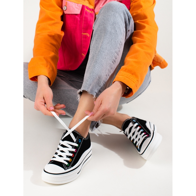 Tenisi dama platforma Shelovet negri negru 1