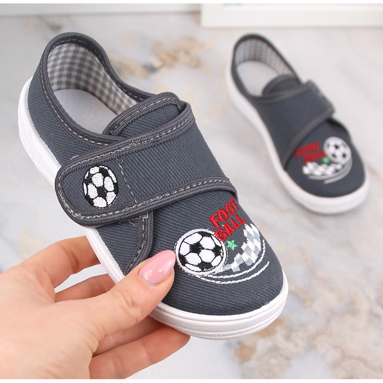 Nazo N019BFW papuci de sport pentru băieți, cu velcro gri 1