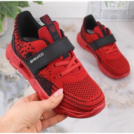 Atletico Pantofi sport roșii cu velcro pentru copii B91230217 negru 2