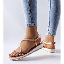 Sandale roz decorate cu strasuri Orville 1