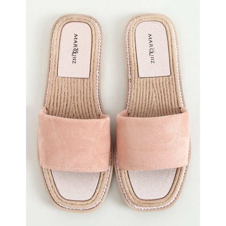 Papuci dama din piele intoarsa Daniels Pink roz 1