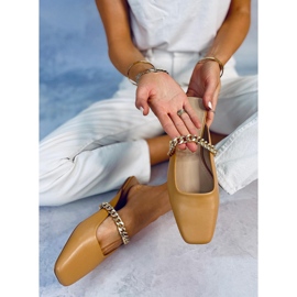 Seastar Chiara Camel papuci cu lant bej 4