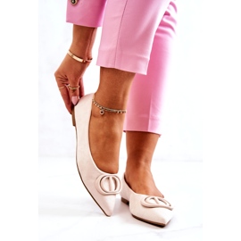 Ballerine din piele de căprioară pentru femei cu cerșetor ușor bej 2