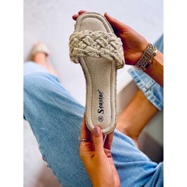 BM Papuci dama snur Erika Beige bej 2