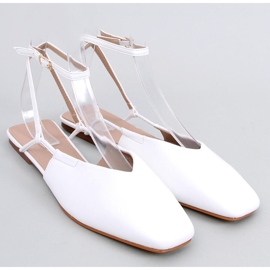 BM Balerini cu toc deschis de la Gianna White alb 1